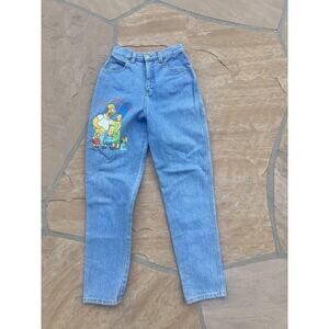 Ultra Rare Vintage 1990 Stickshift The Simpsons Bart Jeans Sz 14
